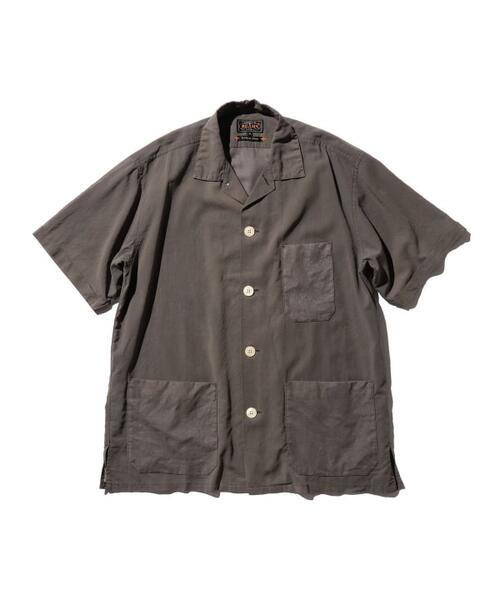 빔즈 플러스 비치 셔츠 반팔 오간디 가먼트다이 38-01-0184-139