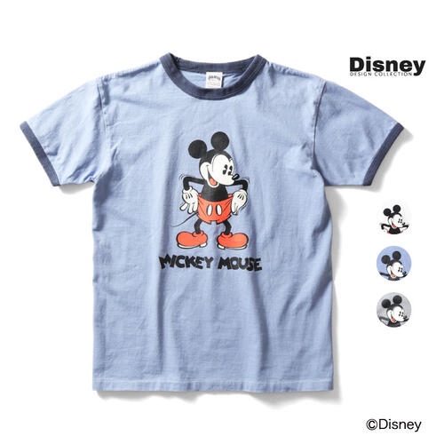 휴스턴 22284 미키마우스 피그먼트 반팔 링거 티 빈티지
