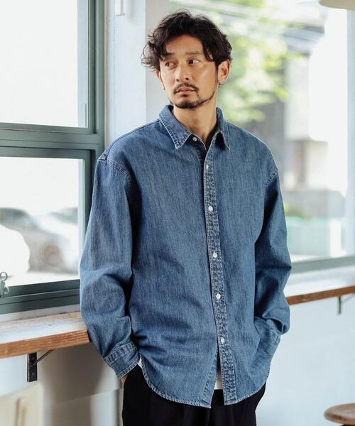 B MING by BEAMS 빔즈 데님 레귤러 칼라 셔츠 92-11-0371-247