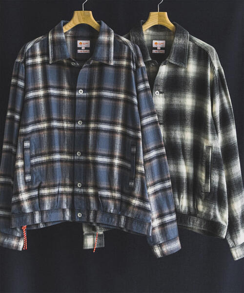 빔즈 재팬 옴브레 체크 재킷 블루종 11-18-3453-874