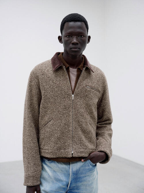 오라리 남성 재킷 HOMESPUN TWEED ZIP BLOUSON 25AW