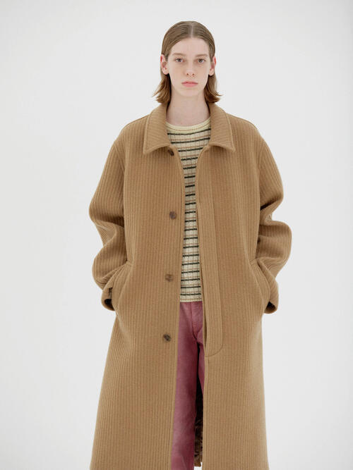 오라리 남성 코트 SPONGE BONDED WIDE WALE WOOL SOUTIEN COLLAR COAT 25AW
