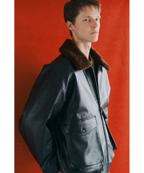 빔즈 하트 G1 인조 가죽 재킷 블루종 점퍼 25AW 42-18-0116-639