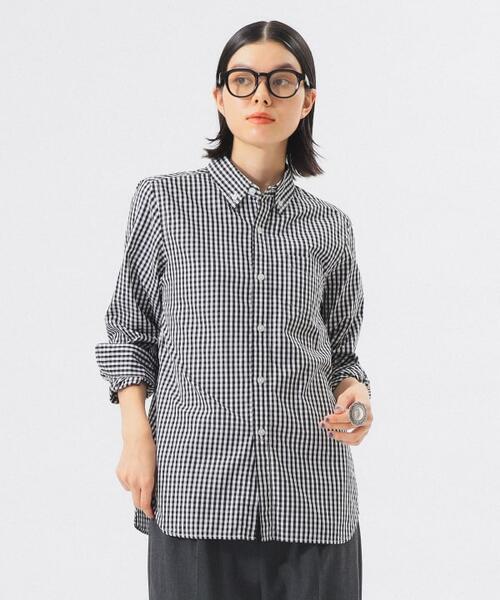 빔즈 보이 깅엄 체크 버튼 다운 긴팔 셔츠 여성 13-11-0480-247 25AW