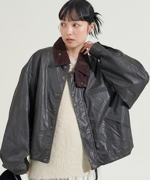 프릭스스토어 인조 가죽 블루종 재킷 여성 25AW 1153248901536