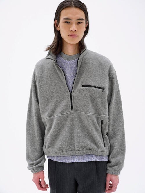 오라리 남성 점퍼 PURE SILK COMFORT FLEECE HALF ZIP P/O 25AW