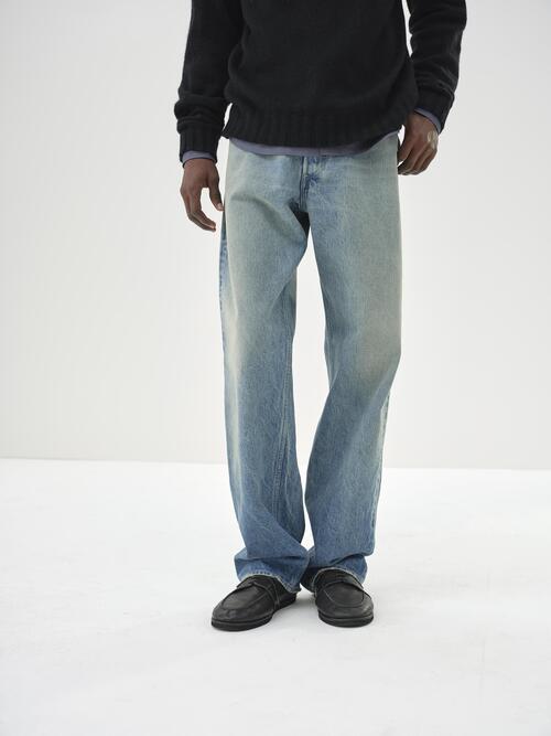 오라리 남성 청바지 SELVEDGE FADED HEAVY DENIM WIDE PANTS 24AW