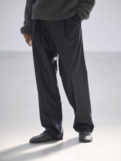 오라리 남성 바지 WOOL FULLING FLANNEL STRIPE SLACKS 24aw