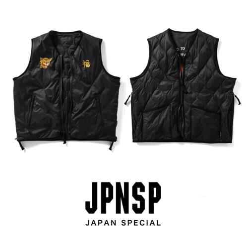 타이온 일본스페셜 리버시블 다운 자수 패딩 조끼 TAION-V03JS