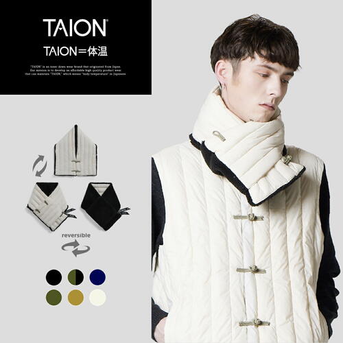 타이온 일본스페셜 차이나 버튼 다운 머플러 패딩 플리스 목도리 TAION-AM01JS