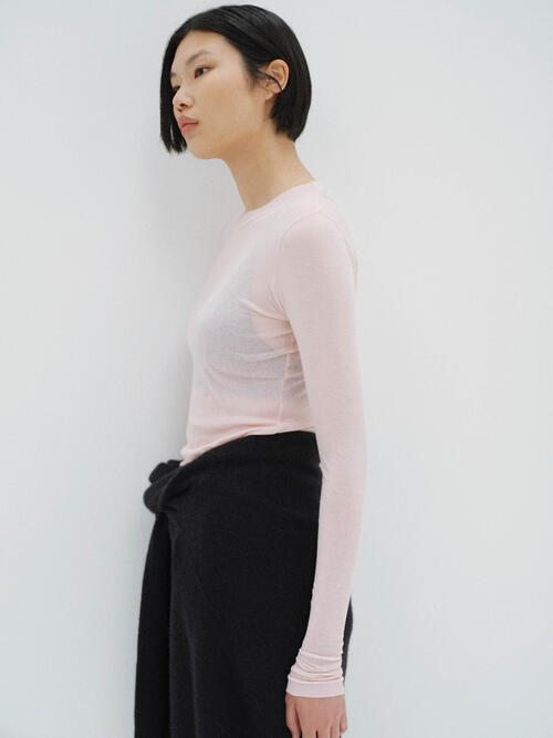 오라리 여성 티 SUPER HIGH GAUGE SHEER RIB L/S TEE 26SS