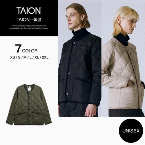 타이온 시티 파이핑 다운 패딩 가디건 재킷 TAION-104CI