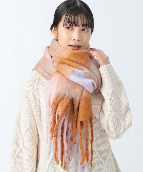 빔즈 하트 부클 멀티 체크 머플러 목도리 25AW 43-45-0049-218