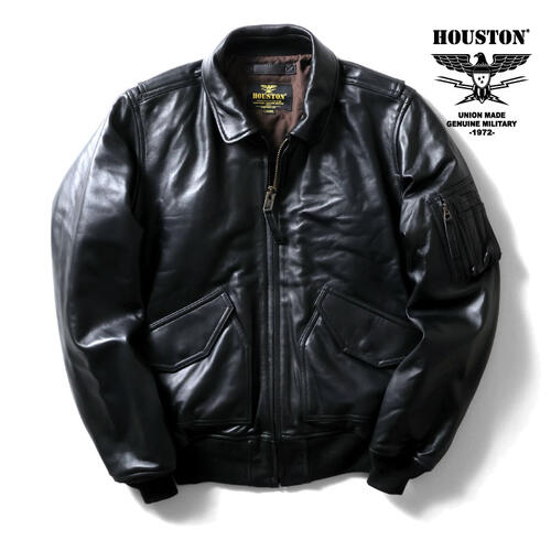 휴스턴 CWU45P 8192 가죽 플라이트 재킷 항공 점퍼 블랙