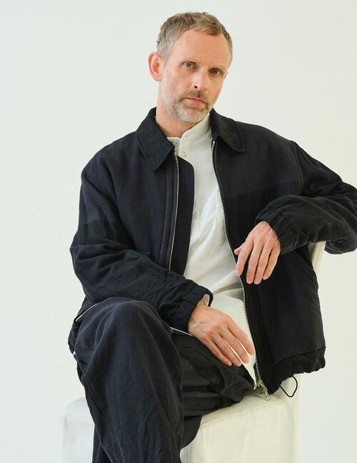 사쥬드크레 SAGE DE CRET 멀티 패브릭 패치워크 지퍼 숏 재킷 점퍼 25AW 31503323