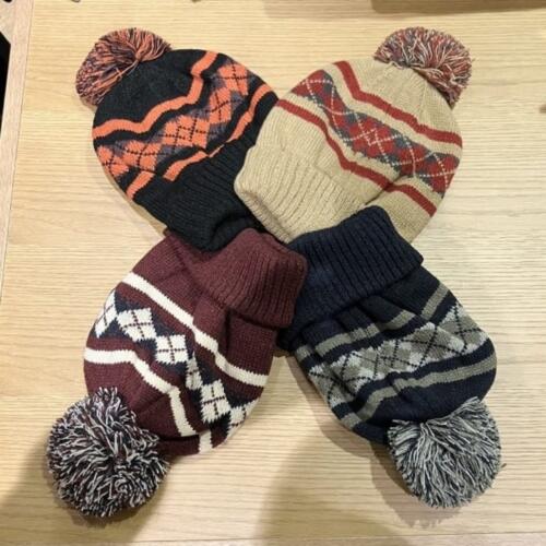 빔즈 아가일 봉봉 니트 캡 비니 25AW 11-41-1955-068