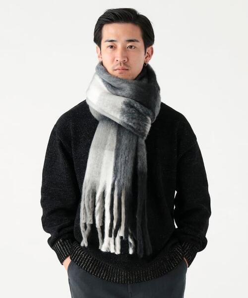 B MING by BEAMS 빔즈 샤기 체크 머플러 목도리 25AW 92-45-0217-324