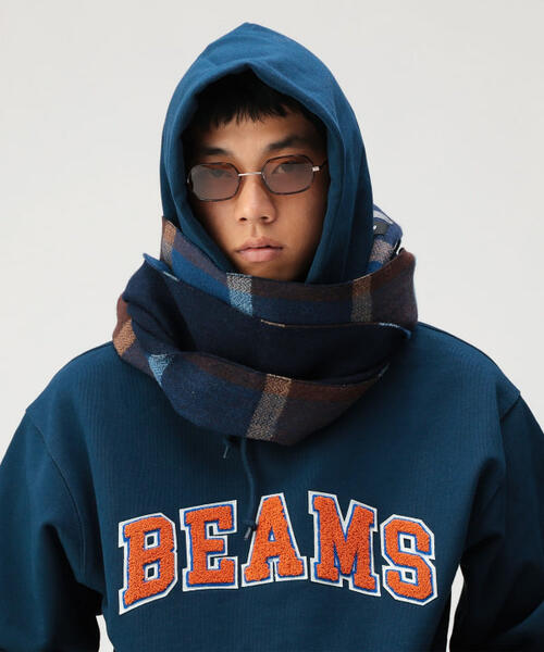 빔즈 블록 체크 리버시블 울 머플러 목도리 25AW 11-45-0320-846