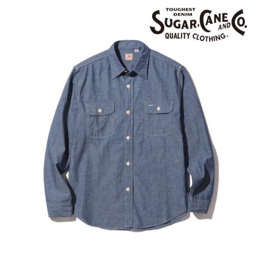 슈가케인 블루 샴브레이 워크 셔츠 긴팔 SC27850