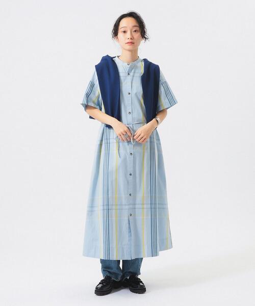 빔즈 보이 빅 타탄 체크 반팔 원피스 26SS 13-26-0247-803