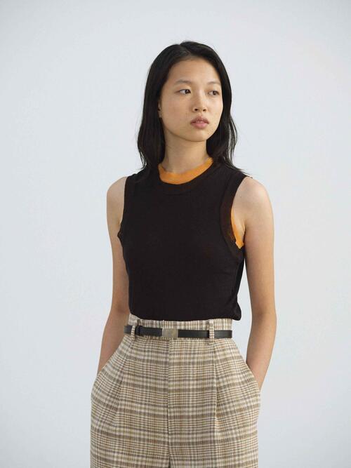 오라리 여성 민소매 티 SUPER HIGH GAUGE SHEER RIB TANK TOP 26SS