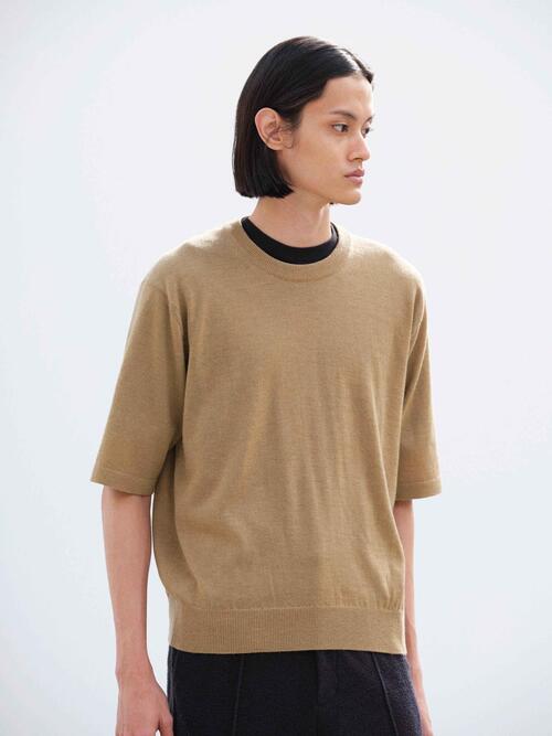 오라리 남성 반팔 니트 CASHMERE HARD TWIST KNIT TEE 26SS
