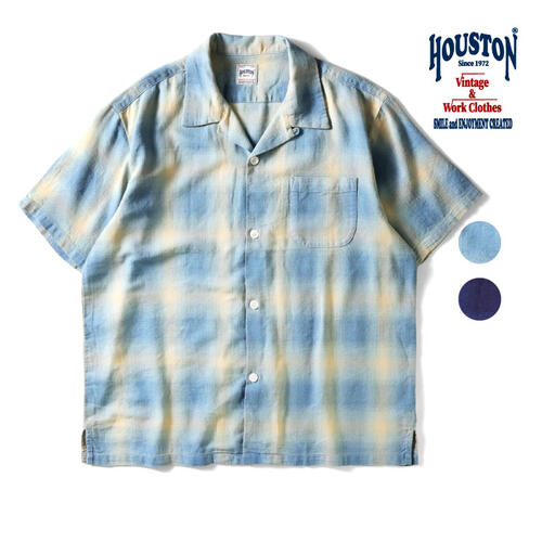 휴스턴 인디고 HB 옴브레 체크 반팔 셔츠 41273 26SS