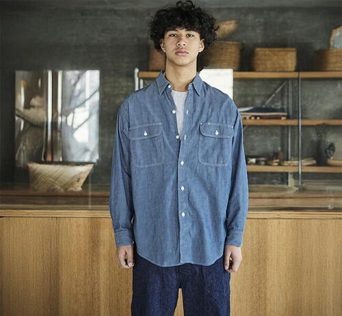 오어슬로우 샴브레이 워크 셔츠 01-8064-84