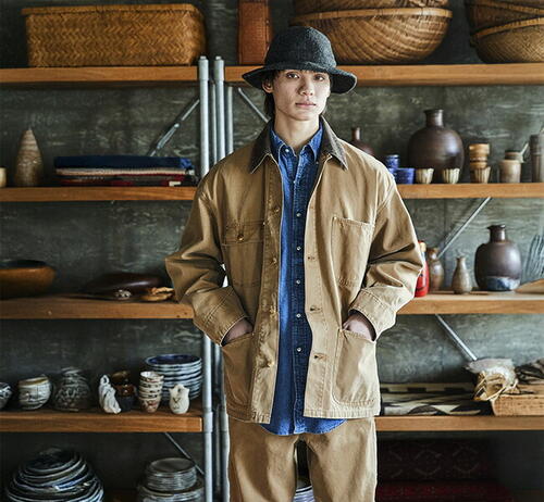 오어슬로우 릴렉스핏 옥스포드 커버올 재킷 브라운 01-6034-53S