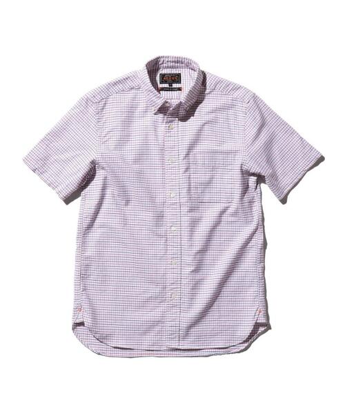 빔즈 플러스 반팔 버튼다운 옥스포드 셔츠 체크 38-01-0159-139