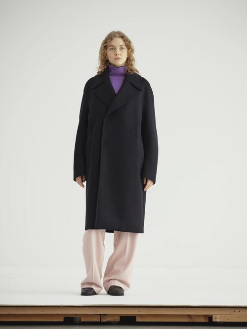 오라리 여성 코트 SPONGE WOOL MELTON DOUBLE-BREASTED COAT