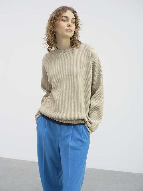 오라리 여성 니트 SUPER FINE WOOL RIB KNIT P/O 24AW