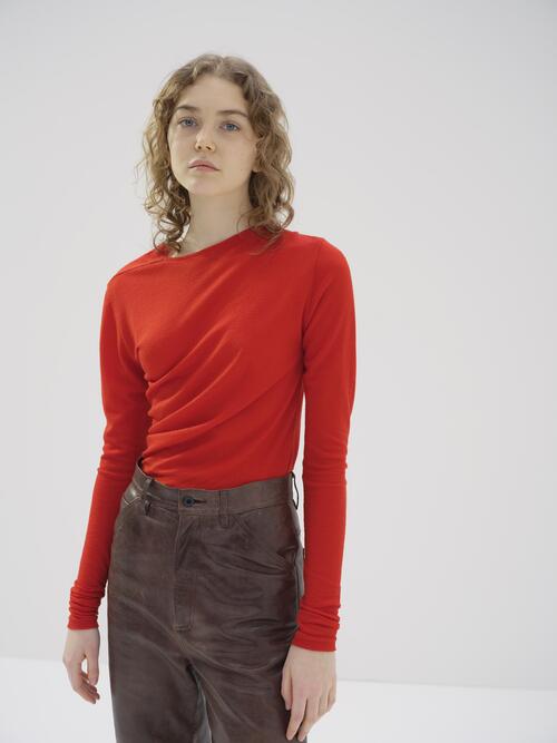 오라리 여성 티 WOOL AMUNZEN P/O 24AW 슬림핏 겨울용