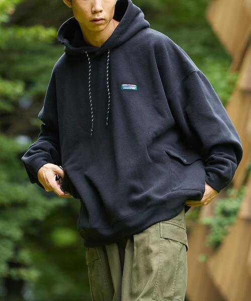 프릭스스토어 빅 실루엣 사이드 포켓 플리스 풀오버 후드 티 1223248901232 24AW