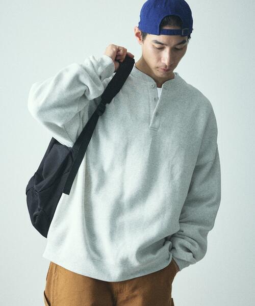 프릭스스토어 빅실루엣 헤비웨이트 헨리넥 스웨트 기모 티 24AW 1223248901236