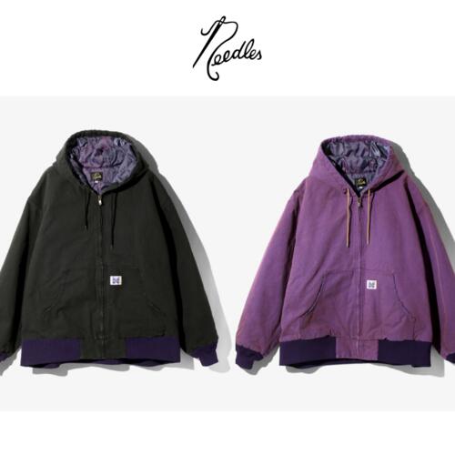 니들스 지퍼 워크 후디 후드 퀼팅 재킷 11oz 24AW PU193 가을 재킷