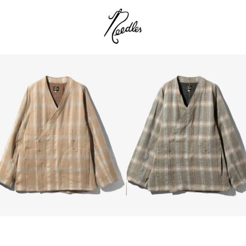 니들스 사무에 울 재킷 W/PE Plaid Double Jq 24AW PU138