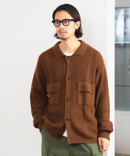 B MING by BEAMS 빔즈 7게이지 케이블 니트 재킷 가디건 92-15-0342-147