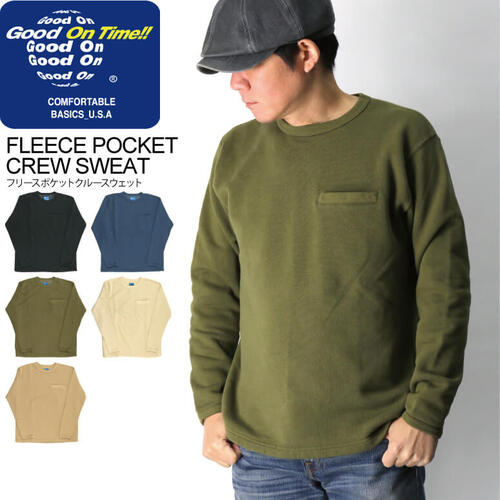 굿온 플리스 포켓 크루 스웨트 티 GOBW2208
