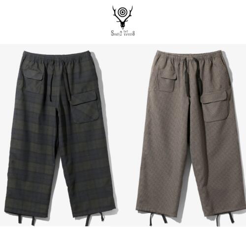 남이서팔 스트링 커프 벌룬 팬츠 바지 폴리 플레이드 트윌 24AW PU505