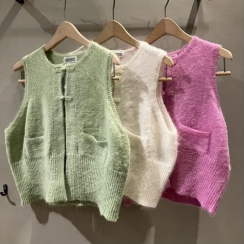 빔즈 보이 여성 버튼 니트 조끼 13-05-0136-126 일본 빈티지 패션 SPA 편집샵