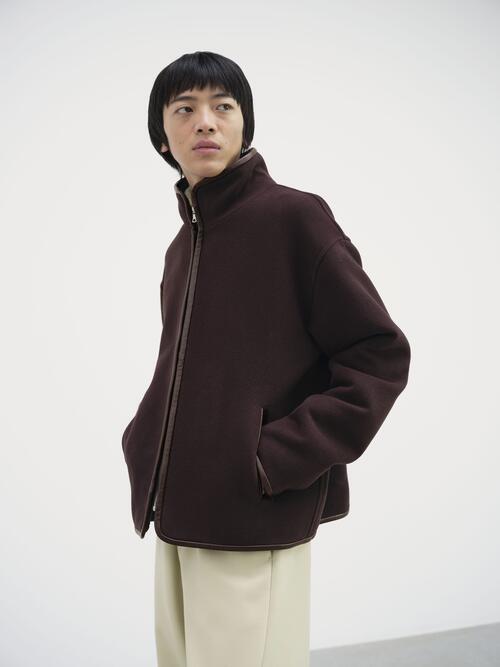 오라리 남성 재킷 DOUBLE CLOTH HEAVY WOOL PILE ZIP BLOUSON 24AW