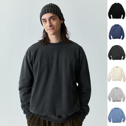 굿온 헤비 크루넷 스웨트 티 빈티지 GOBWa1912 두꺼운 긴팔 겨울용