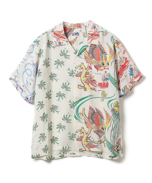 SUN SURF 선서프 X 빔즈 크레이지 알로하 반팔 셔츠 빈티지 11-01-1566-086