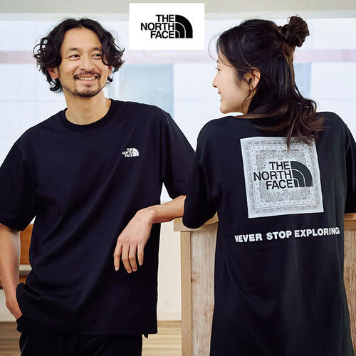 노스페이스 재팬 반다나 스퀘어 로고 반팔 티 25SS NT32446