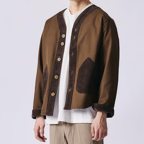 반스아웃피터스 베이스볼 가디건 재킷 24AW BR-24342 봄 가을용 노카라