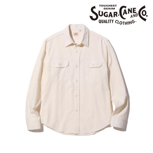 슈가케인 화이트 샴브레이 워크 셔츠 긴팔 SC27851