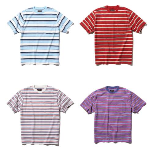 빔즈 플러스 멀티 스트라이프 포켓 반팔 티 38-04-0085-048