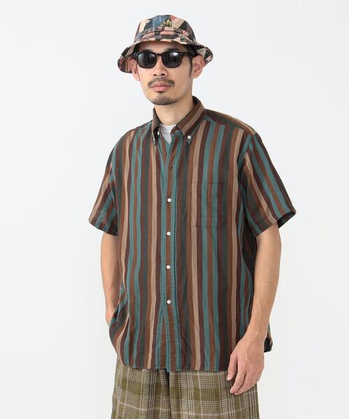 빔즈 플러스 반팔 셔츠 B.D. Classic-fit Multi Stripe Double Gauze 38-01-0190-139