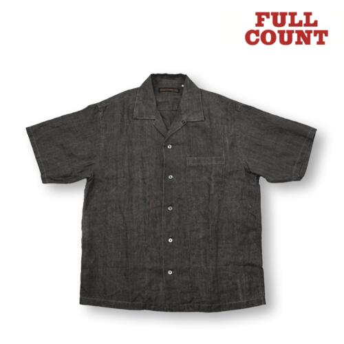 풀카운트 린넨 오픈 칼라 반팔 셔츠 23SS 4075-1 Ink-Cake Dye Linen Open Collar Shirt